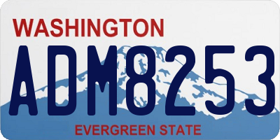 WA license plate ADM8253