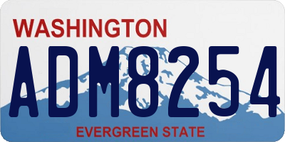 WA license plate ADM8254