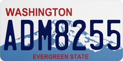 WA license plate ADM8255
