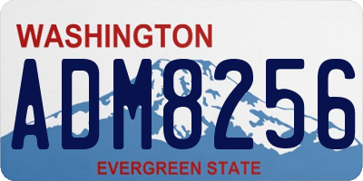 WA license plate ADM8256