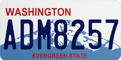WA license plate ADM8257