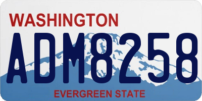 WA license plate ADM8258