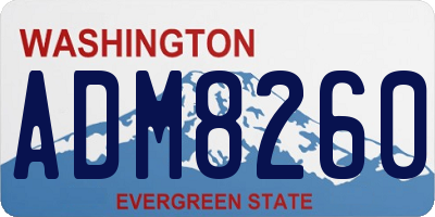 WA license plate ADM8260