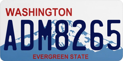 WA license plate ADM8265
