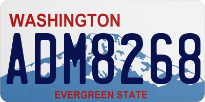 WA license plate ADM8268