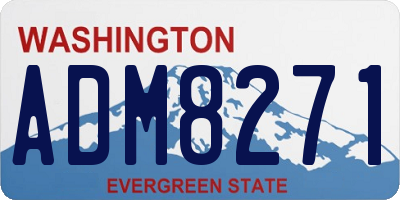 WA license plate ADM8271