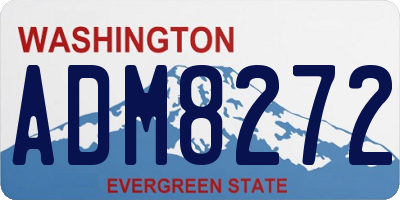 WA license plate ADM8272