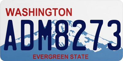 WA license plate ADM8273