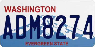 WA license plate ADM8274