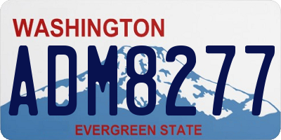 WA license plate ADM8277