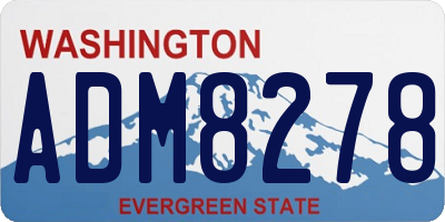 WA license plate ADM8278