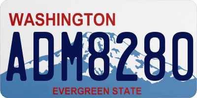 WA license plate ADM8280
