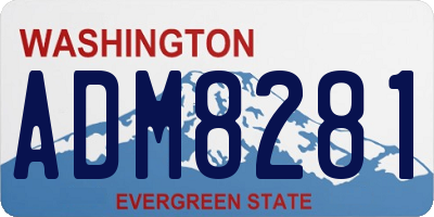 WA license plate ADM8281