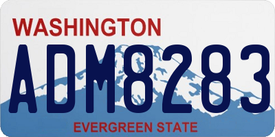 WA license plate ADM8283