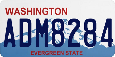 WA license plate ADM8284