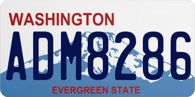 WA license plate ADM8286