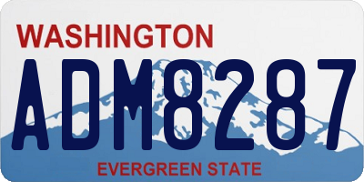 WA license plate ADM8287