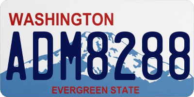 WA license plate ADM8288