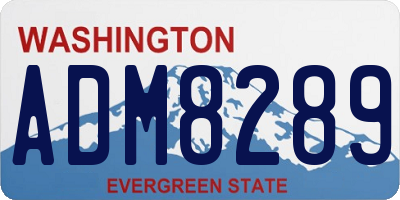 WA license plate ADM8289