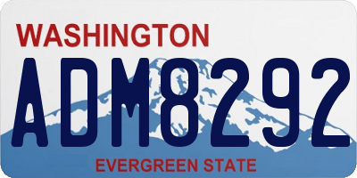 WA license plate ADM8292