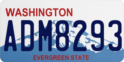 WA license plate ADM8293