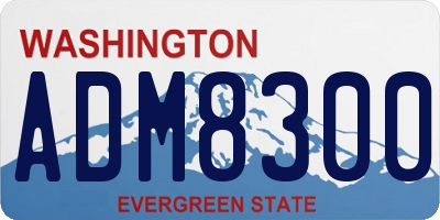 WA license plate ADM8300