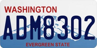 WA license plate ADM8302