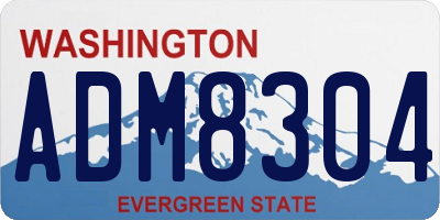 WA license plate ADM8304
