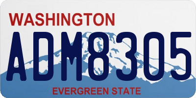 WA license plate ADM8305
