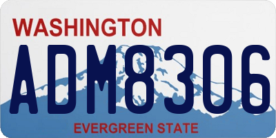 WA license plate ADM8306