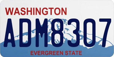 WA license plate ADM8307