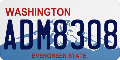 WA license plate ADM8308