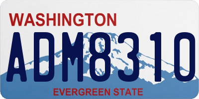 WA license plate ADM8310
