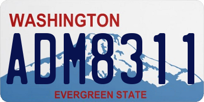WA license plate ADM8311