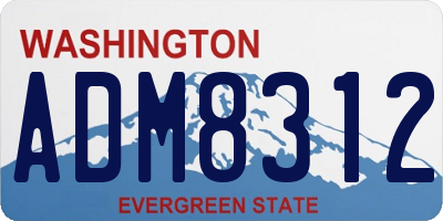 WA license plate ADM8312