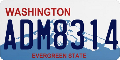 WA license plate ADM8314