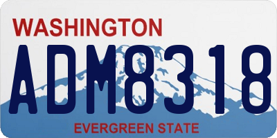 WA license plate ADM8318