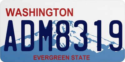 WA license plate ADM8319