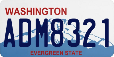 WA license plate ADM8321