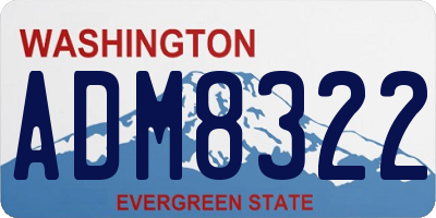WA license plate ADM8322