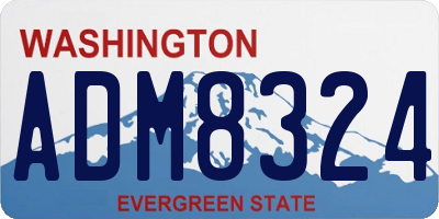 WA license plate ADM8324