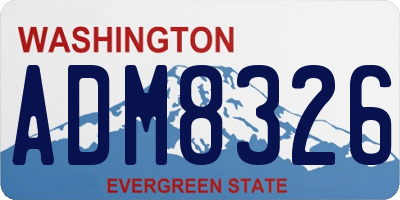 WA license plate ADM8326