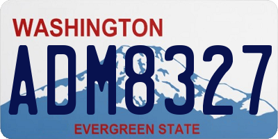 WA license plate ADM8327