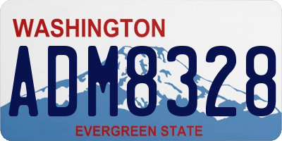 WA license plate ADM8328