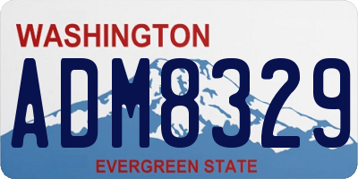 WA license plate ADM8329