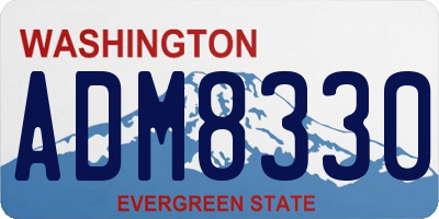 WA license plate ADM8330