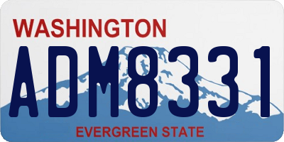 WA license plate ADM8331