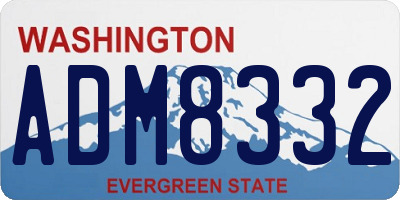 WA license plate ADM8332
