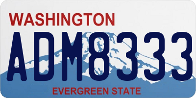 WA license plate ADM8333