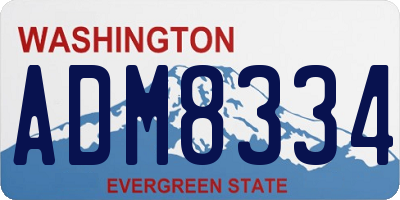 WA license plate ADM8334